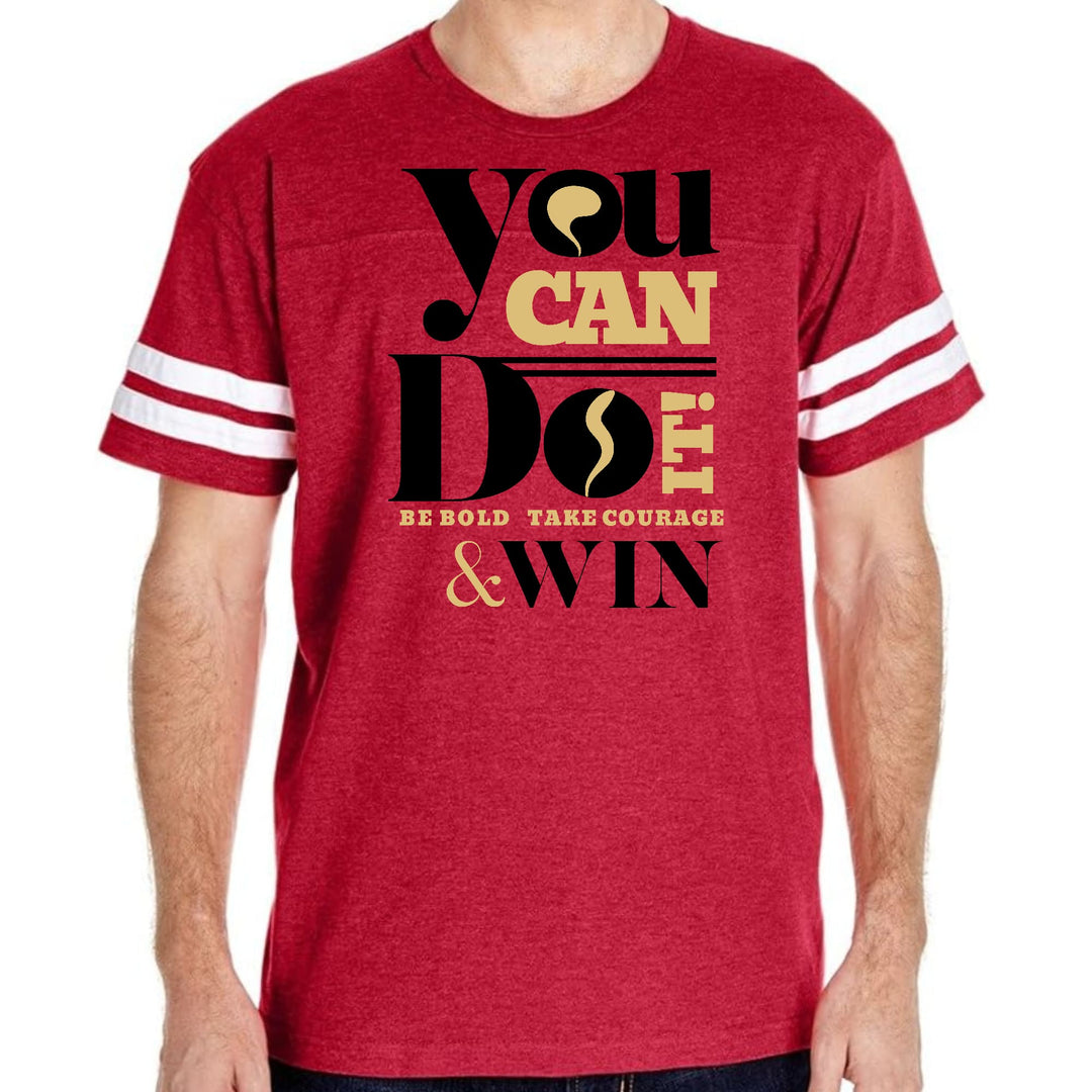 Mens Vintage Sport Graphic T-shirt you can do it be Bold Take Courage