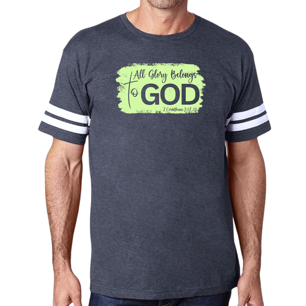 Mens Vintage Sport T-shirt All Glory Belongs to God Christian Neon