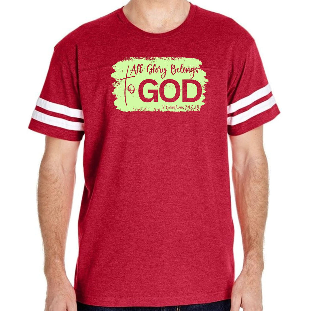 Mens Vintage Sport T-shirt All Glory Belongs to God Christian Neon