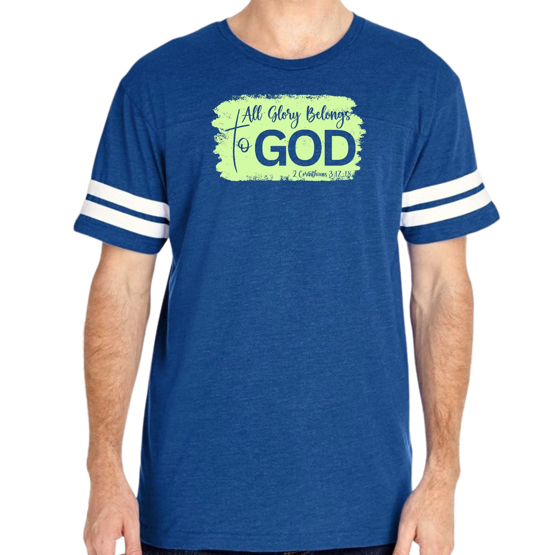 Mens Vintage Sport T-shirt All Glory Belongs to God Christian Neon