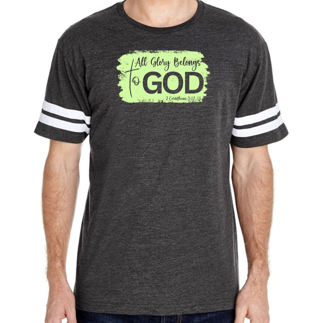 Mens Vintage Sport T-shirt All Glory Belongs to God Christian Neon