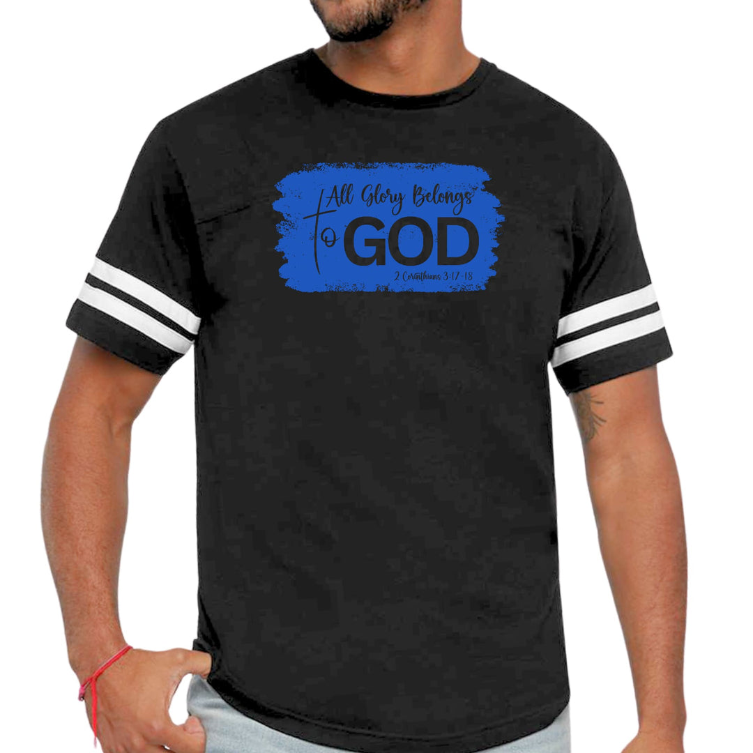 Mens Vintage Sport T-shirt All Glory Belongs to God Christian
