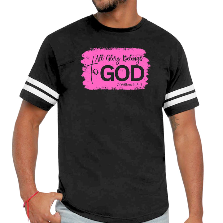 Mens Vintage Sport T-shirt All Glory Belongs to God Christian