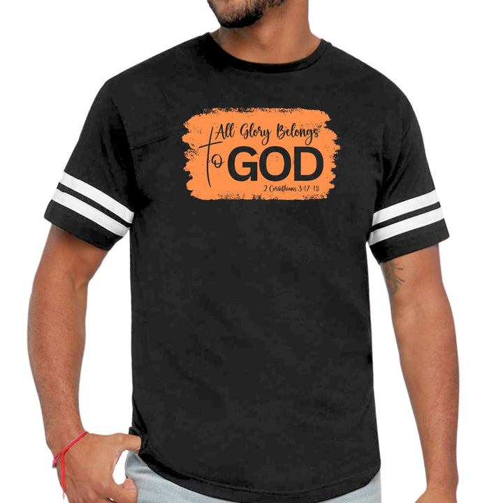 Mens Vintage Sport T-shirt All Glory Belongs to God Christian
