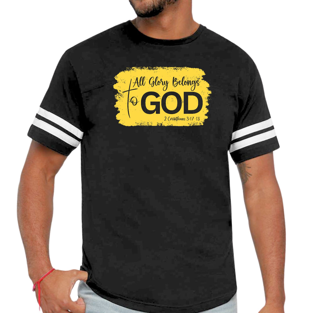 Mens Vintage Sport T-shirt All Glory Belongs to God Christian