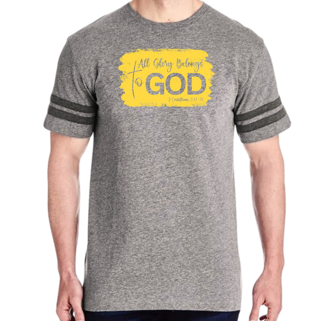 Mens Vintage Sport T-shirt All Glory Belongs to God Christian