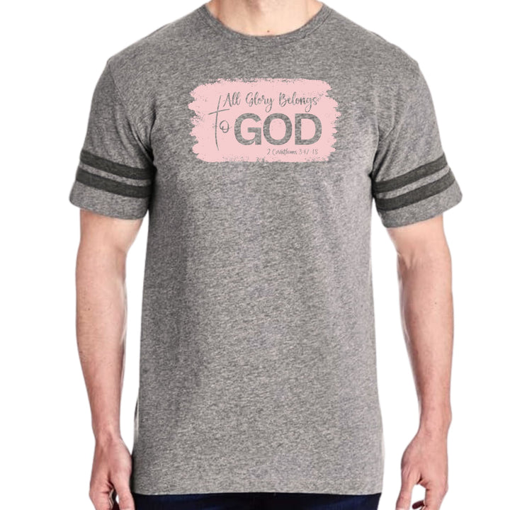 Mens Vintage Sport T-shirt All Glory Belongs to God Christian