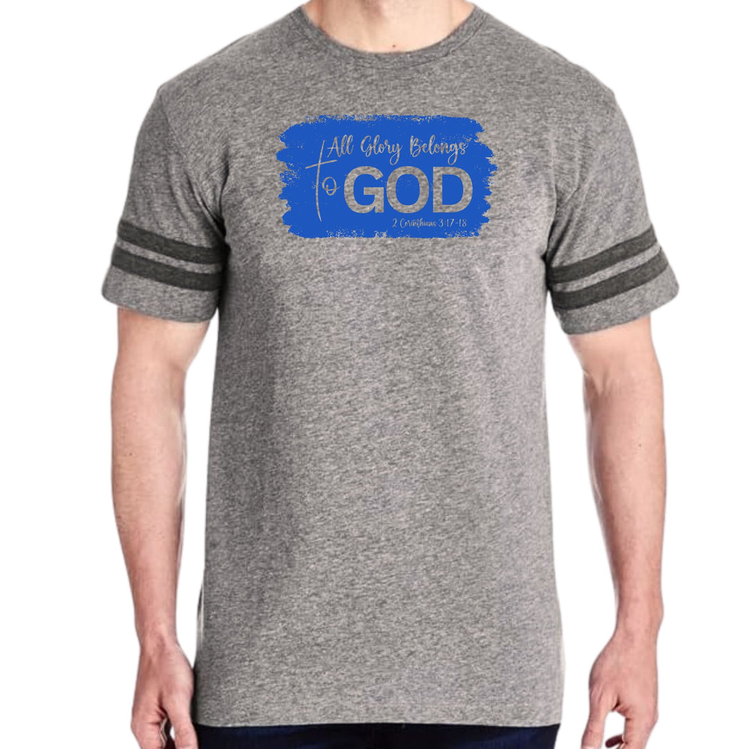 Mens Vintage Sport T-shirt All Glory Belongs to God Christian