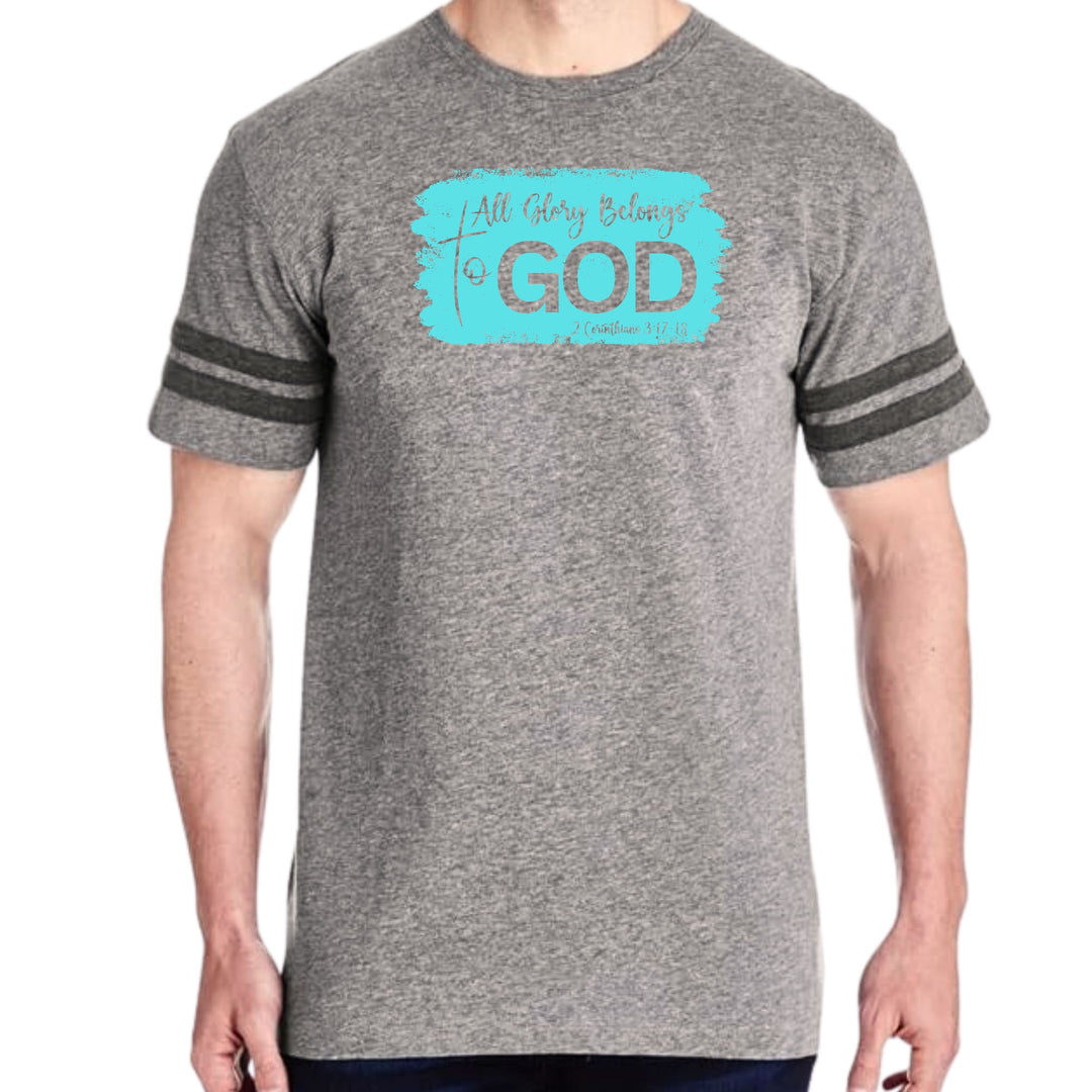 Mens Vintage Sport T-shirt All Glory Belongs to God Christian