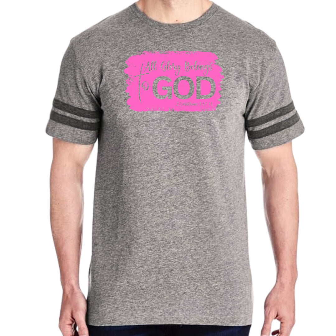 Mens Vintage Sport T-shirt All Glory Belongs to God Christian