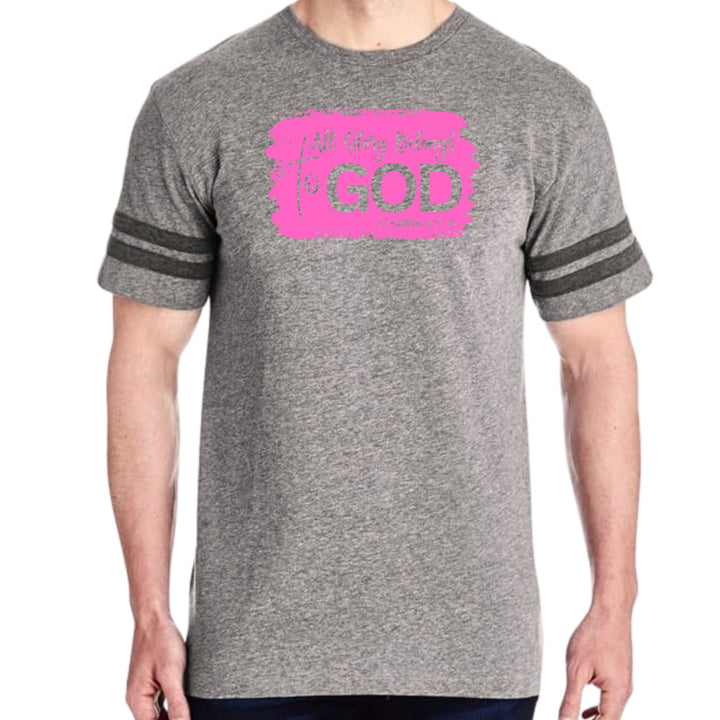 Mens Vintage Sport T-shirt All Glory Belongs to God Christian