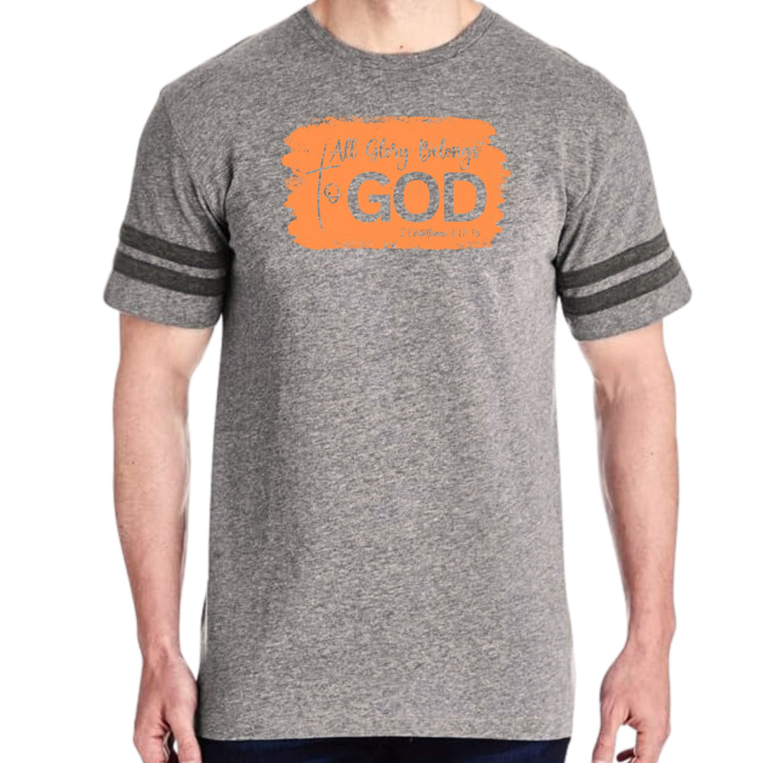 Mens Vintage Sport T-shirt All Glory Belongs to God Christian