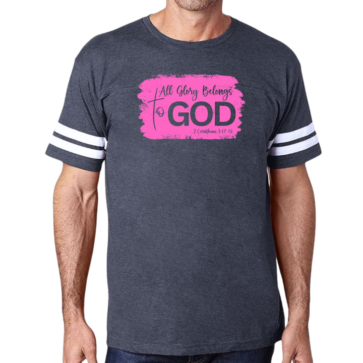Mens Vintage Sport T-shirt All Glory Belongs to God Christian