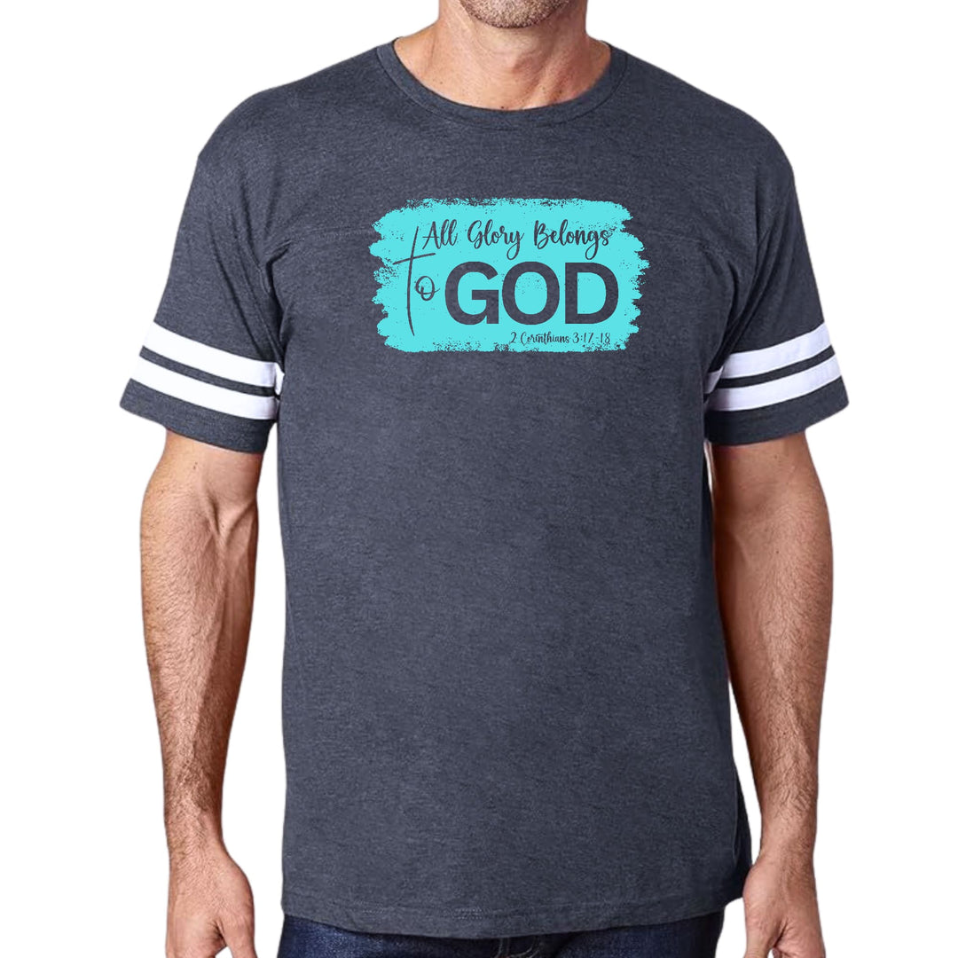 Mens Vintage Sport T-shirt All Glory Belongs to God Christian