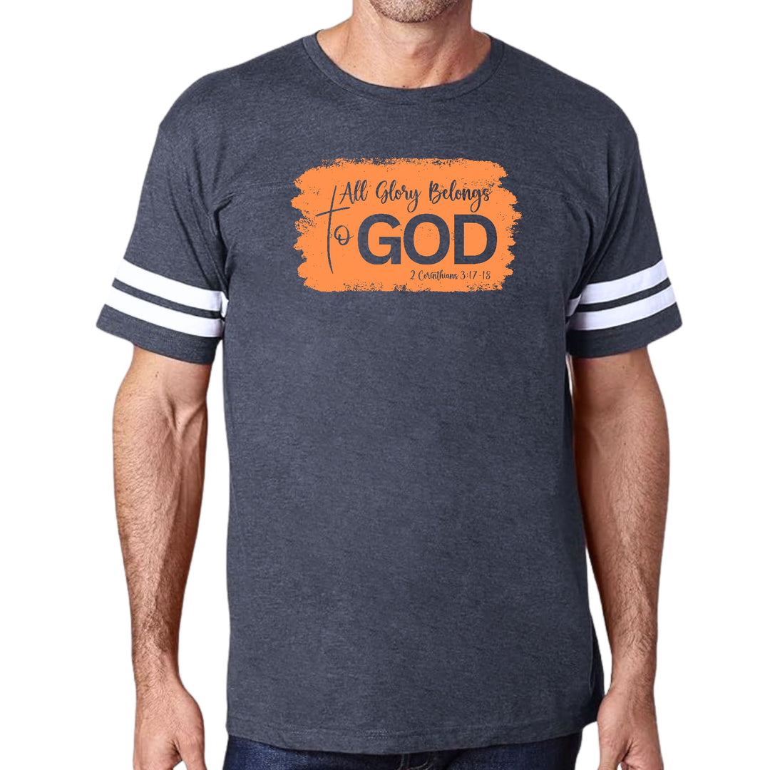Mens Vintage Sport T-shirt All Glory Belongs to God Christian