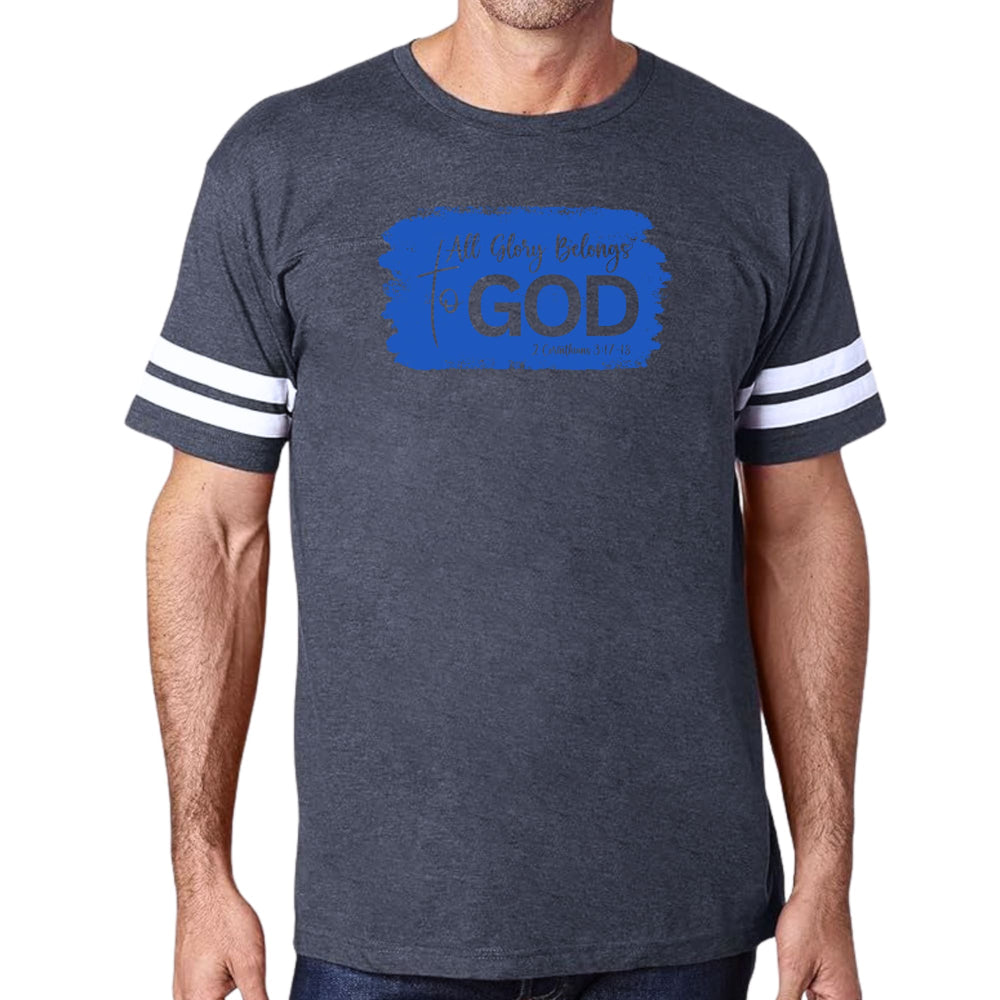 Mens Vintage Sport T-shirt All Glory Belongs to God Christian