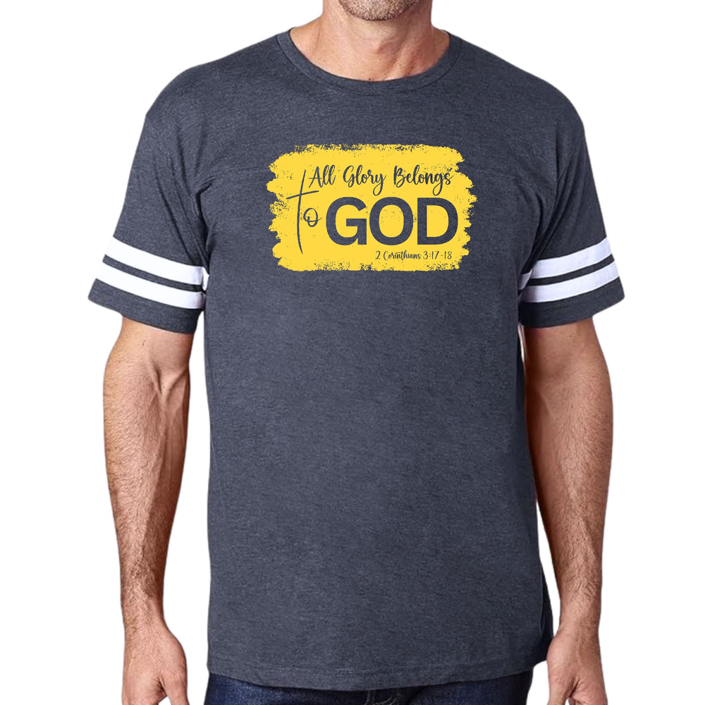 Mens Vintage Sport T-shirt All Glory Belongs to God Christian