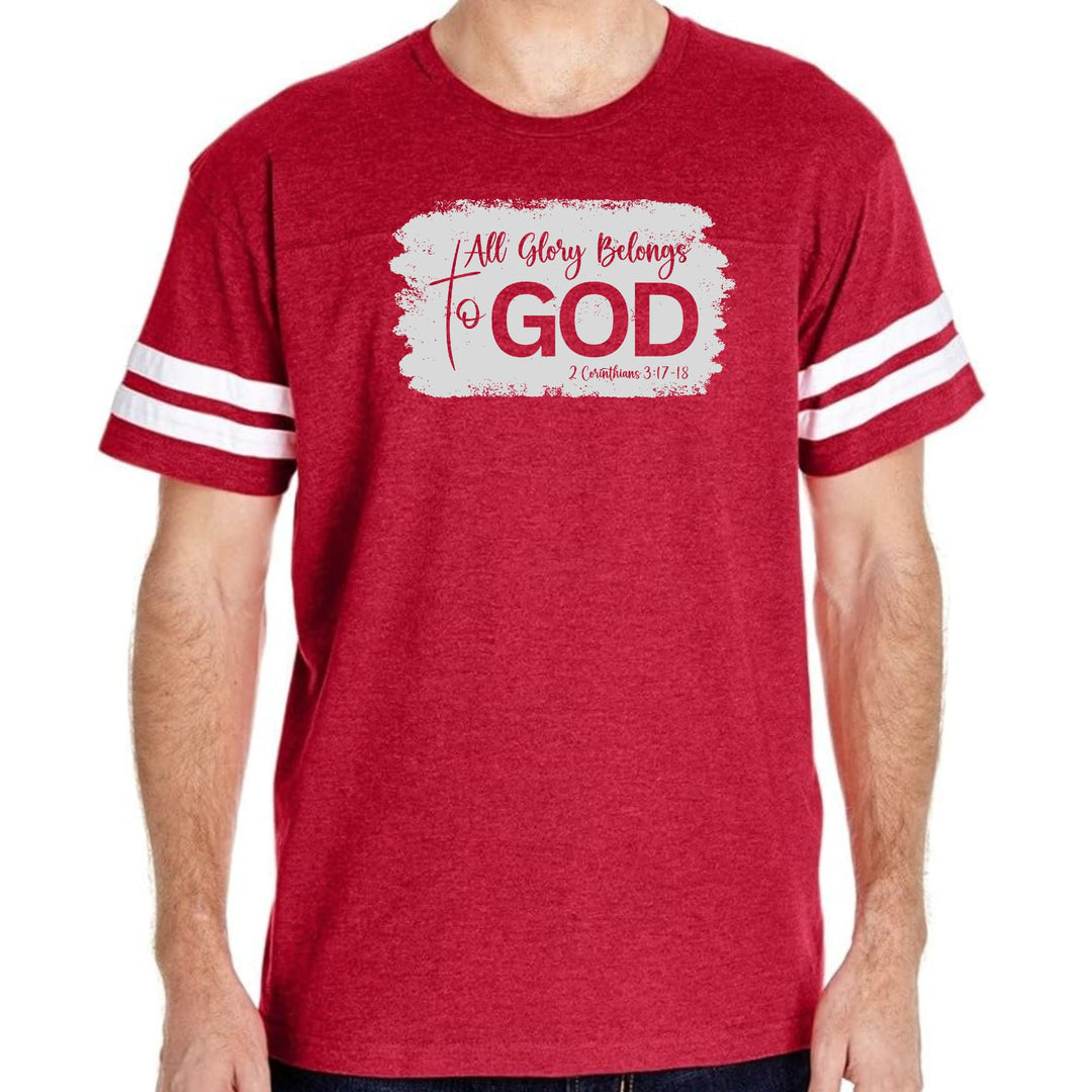 Mens Vintage Sport T-shirt All Glory Belongs to God Christian