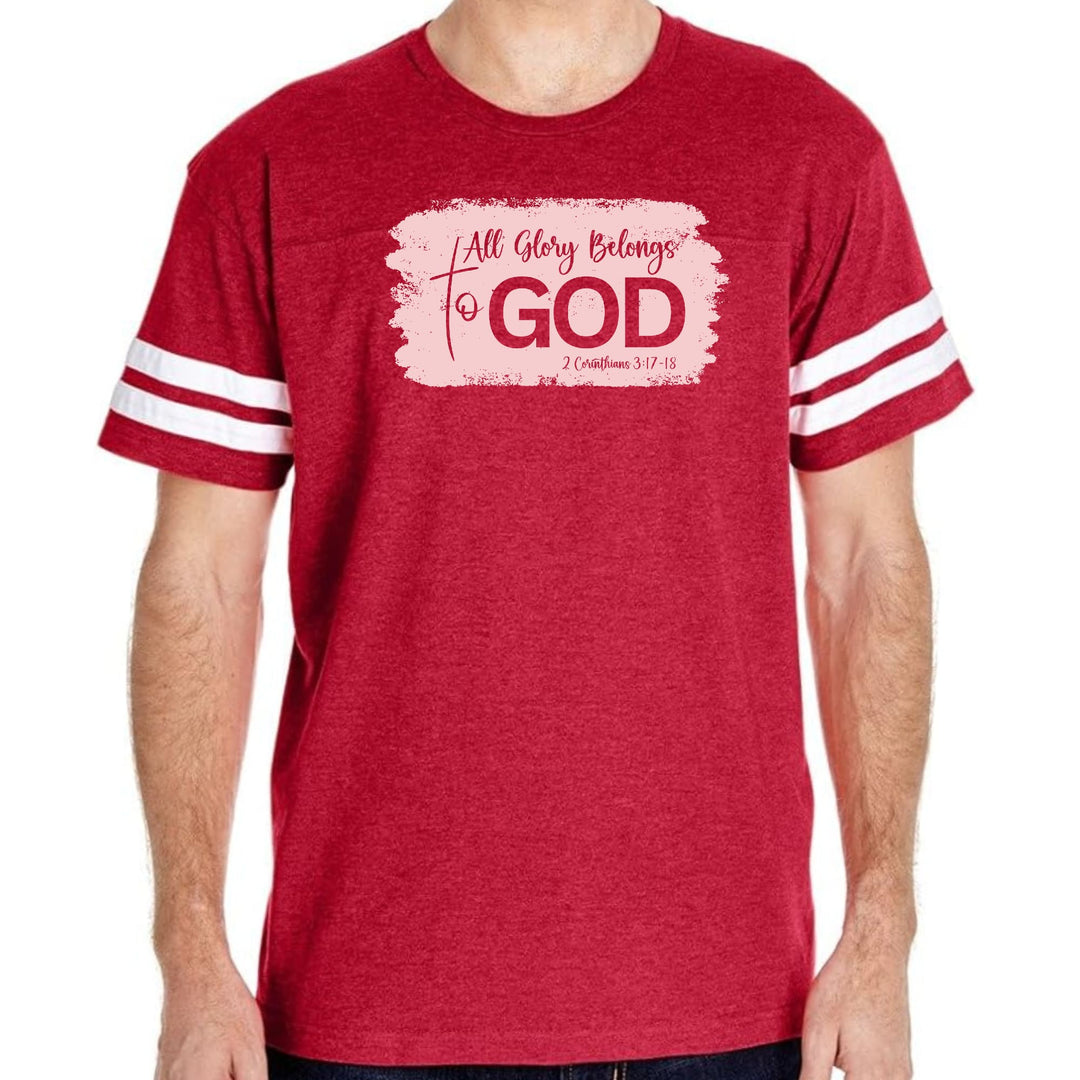 Mens Vintage Sport T-shirt All Glory Belongs to God Christian