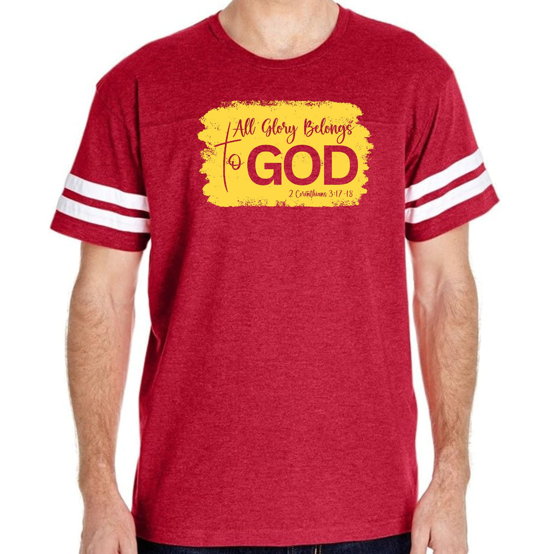Mens Vintage Sport T-shirt All Glory Belongs to God Christian