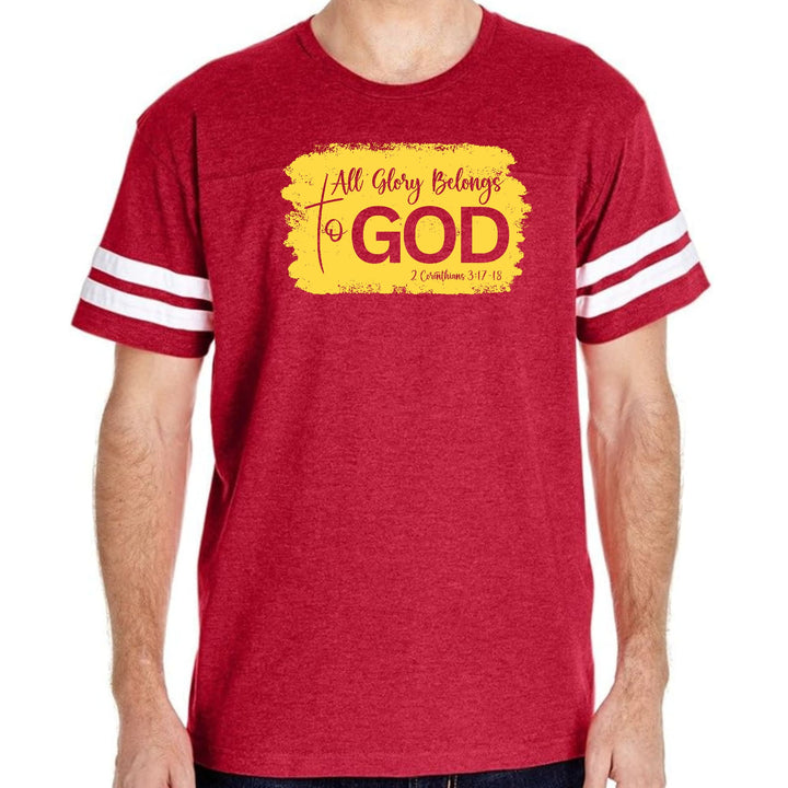 Mens Vintage Sport T-shirt All Glory Belongs to God Christian