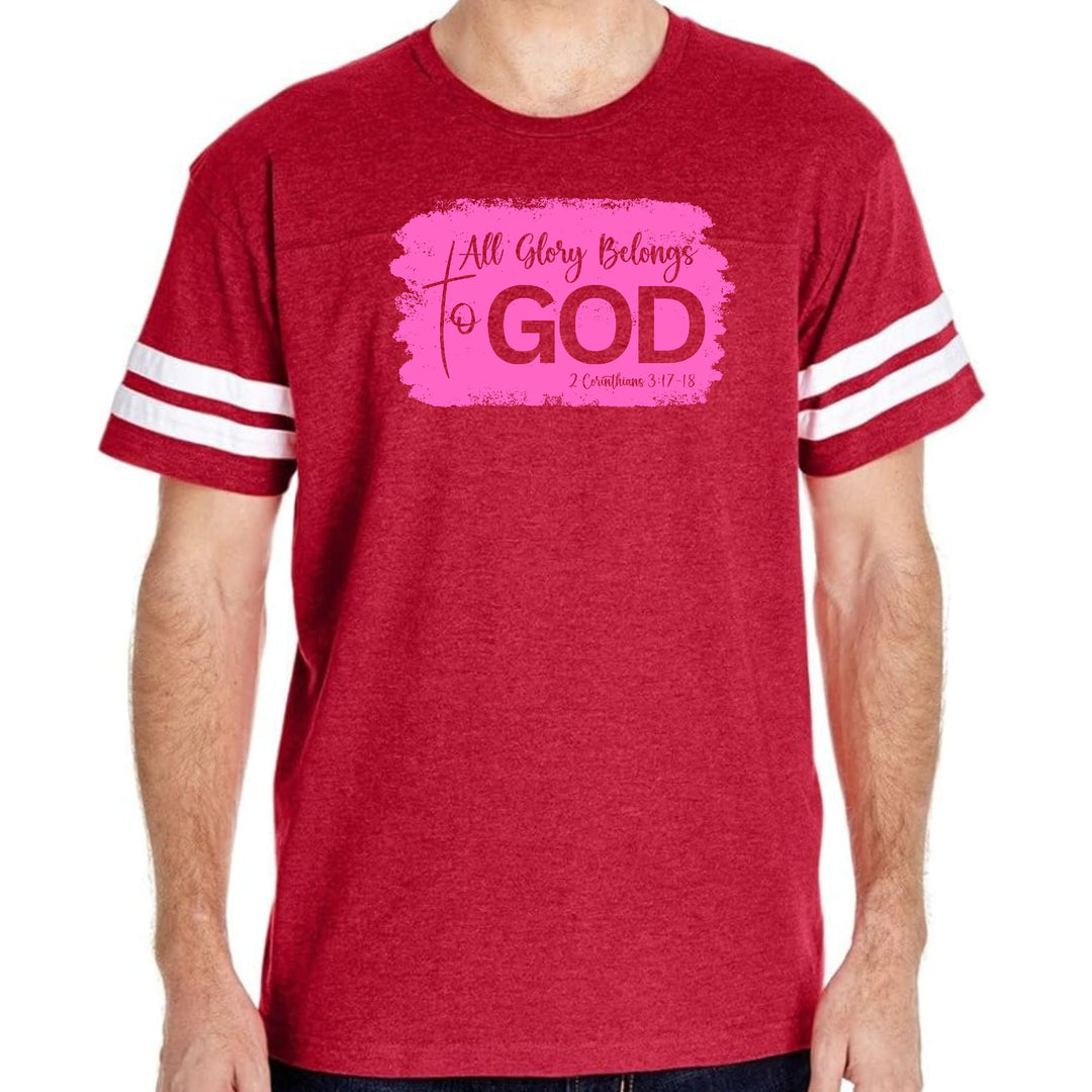 Mens Vintage Sport T-shirt All Glory Belongs to God Christian