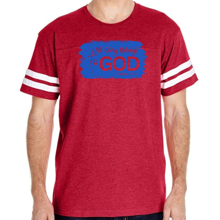 Mens Vintage Sport T-shirt All Glory Belongs to God Christian