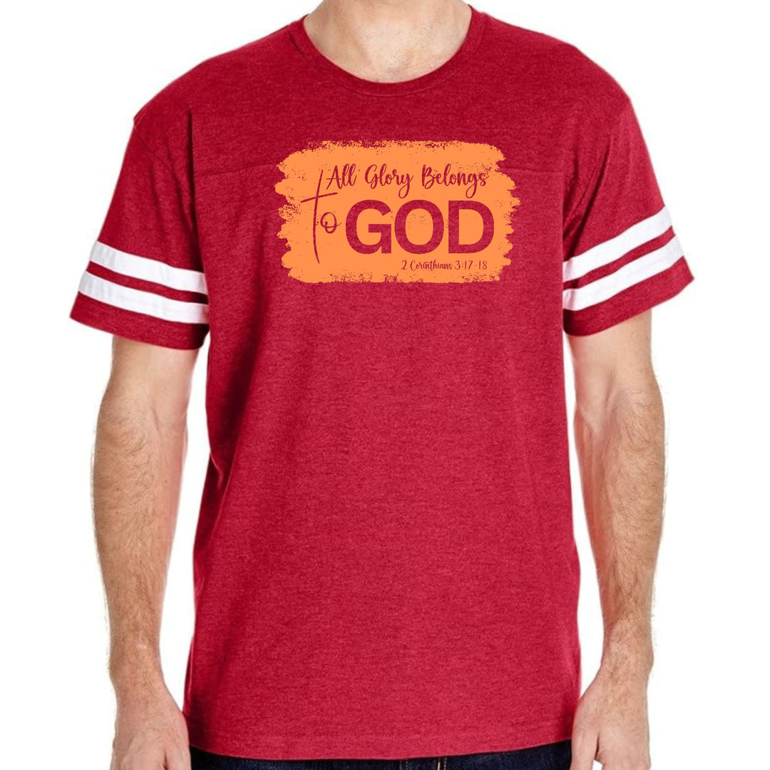 Mens Vintage Sport T-shirt All Glory Belongs to God Christian