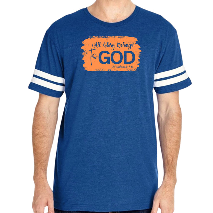 Mens Vintage Sport T-shirt All Glory Belongs to God Christian