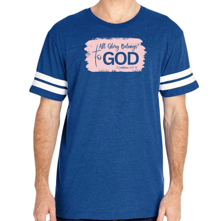 Mens Vintage Sport T-shirt All Glory Belongs to God Christian