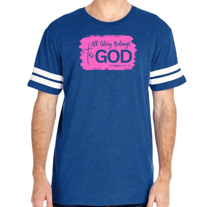 Mens Vintage Sport T-shirt All Glory Belongs to God Christian