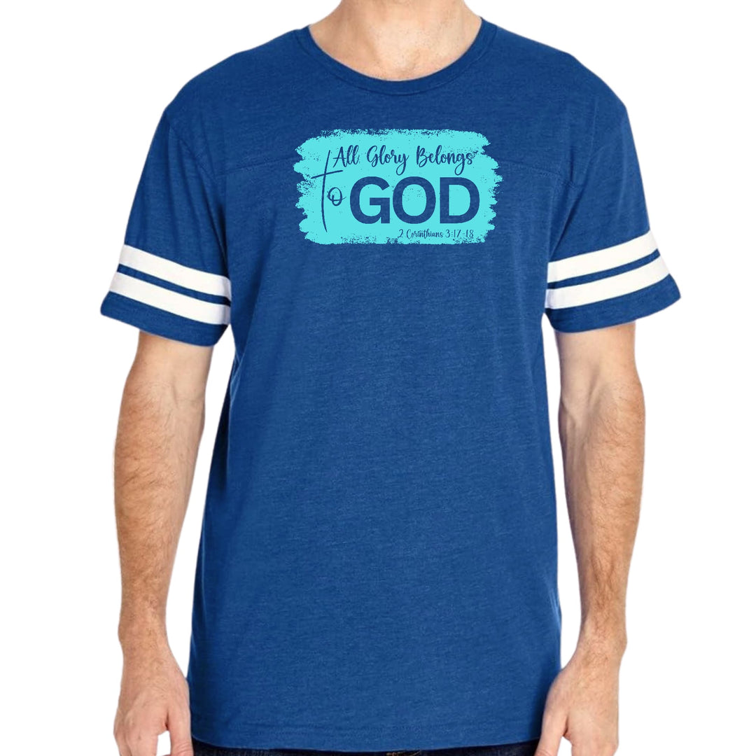 Mens Vintage Sport T-shirt All Glory Belongs to God Christian