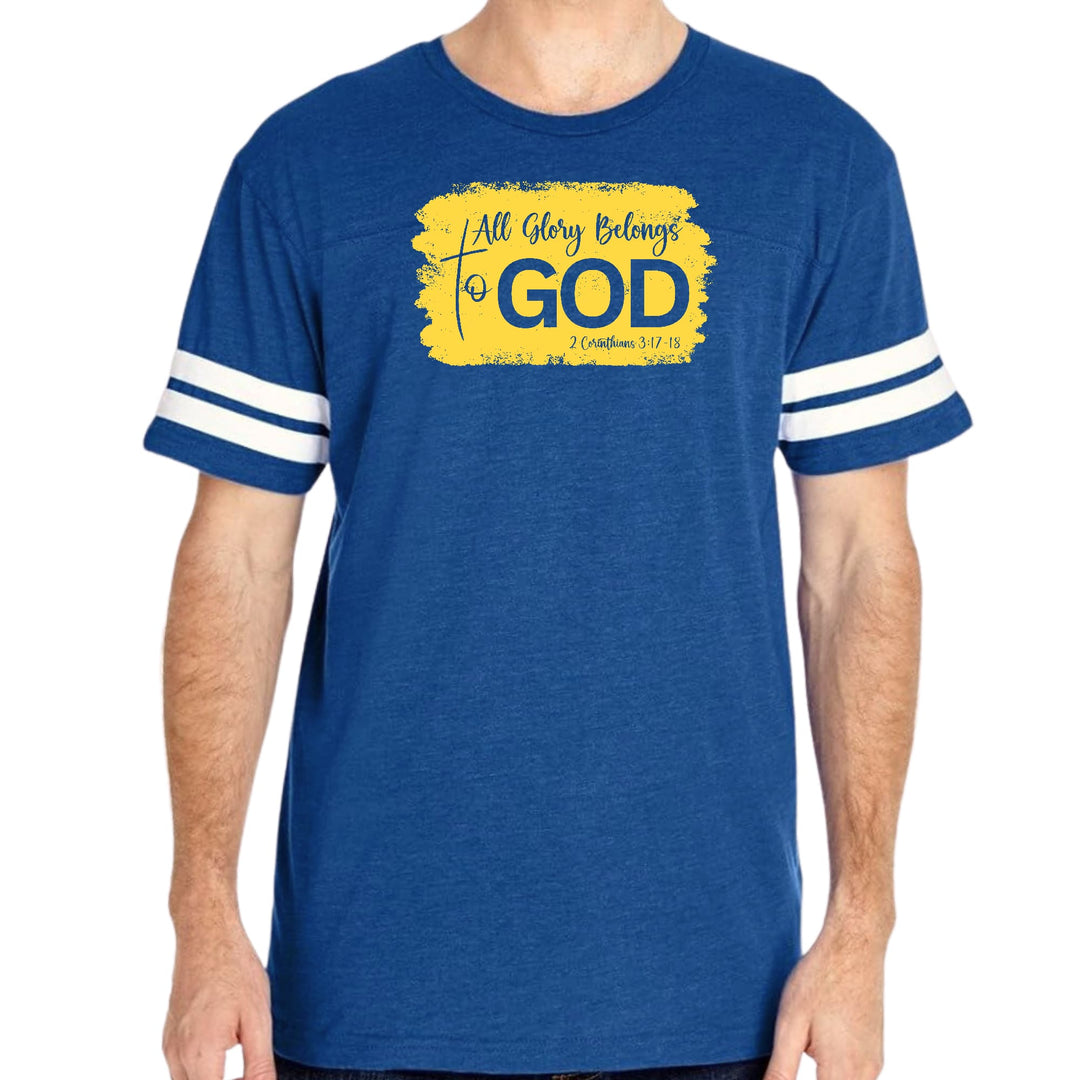 Mens Vintage Sport T-shirt All Glory Belongs to God Christian