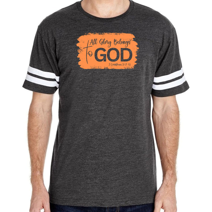 Mens Vintage Sport T-shirt All Glory Belongs to God Christian