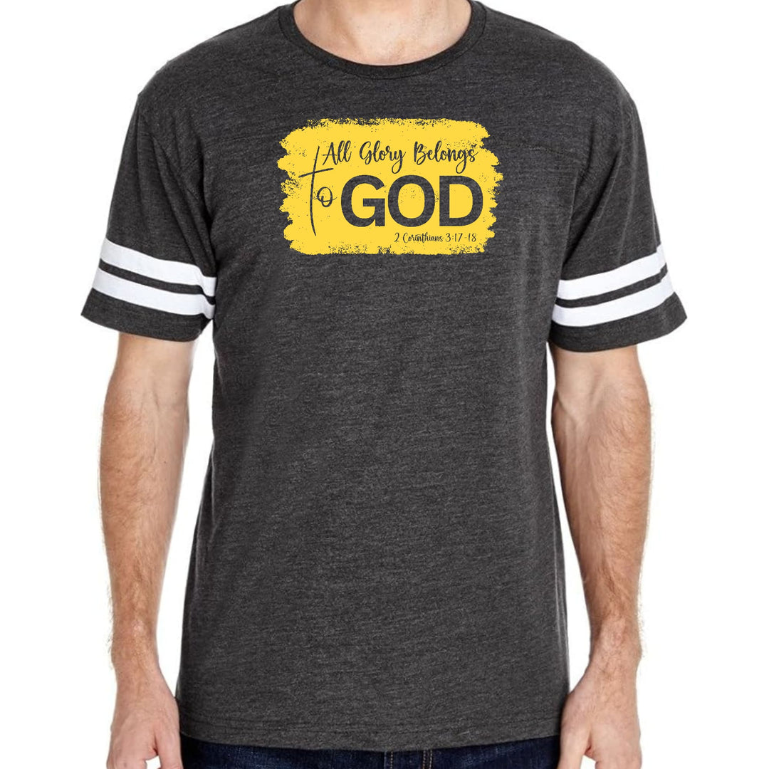 Mens Vintage Sport T-shirt All Glory Belongs to God Christian