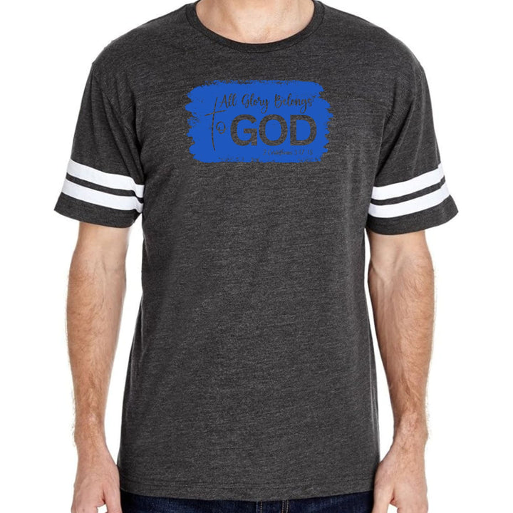 Mens Vintage Sport T-shirt All Glory Belongs to God Christian