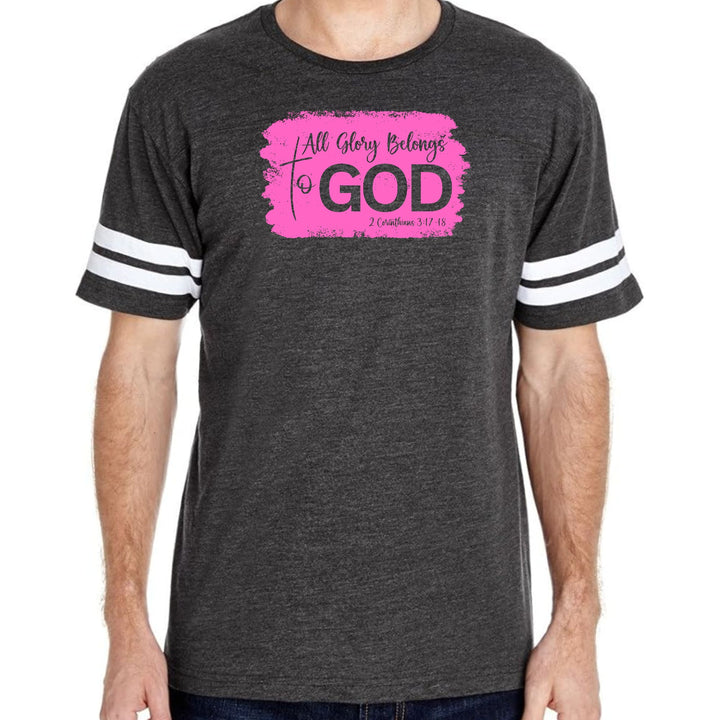 Mens Vintage Sport T-shirt All Glory Belongs to God Christian