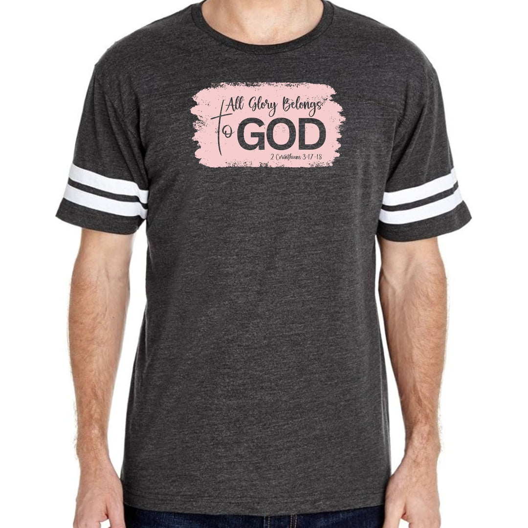 Mens Vintage Sport T-shirt All Glory Belongs to God Christian