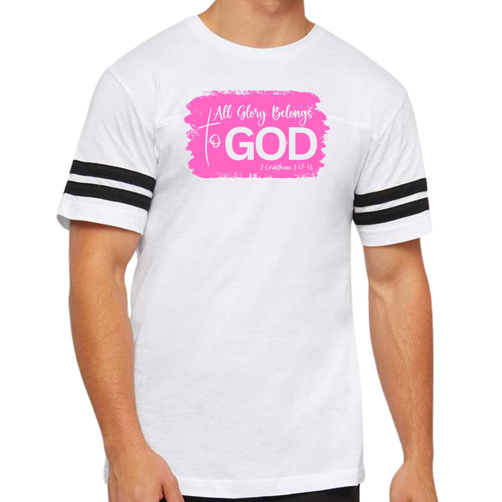 Mens Vintage Sport T-shirt All Glory Belongs to God Christian