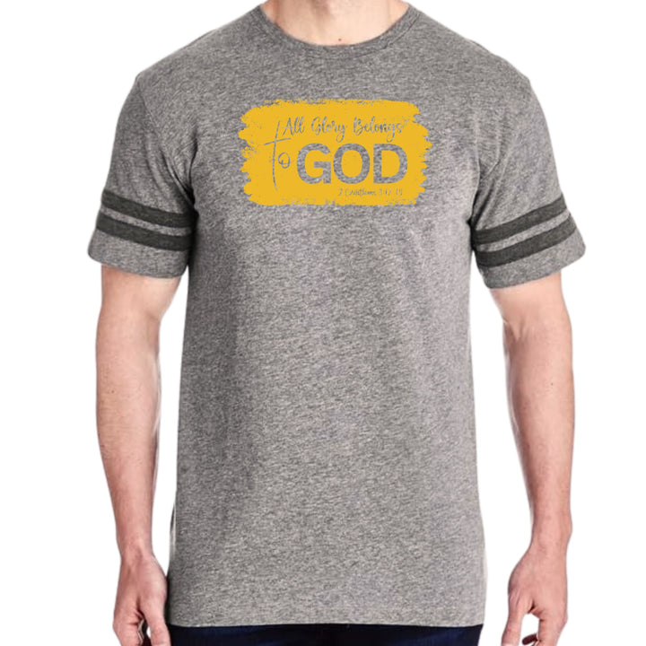 Mens Vintage Sport T-shirt All Glory Belongs to God - Golden Yellow