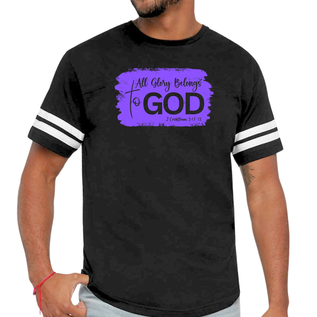 Mens Vintage Sport T-shirt All Glory Belongs To God Lavender - Mens | T-Shirts