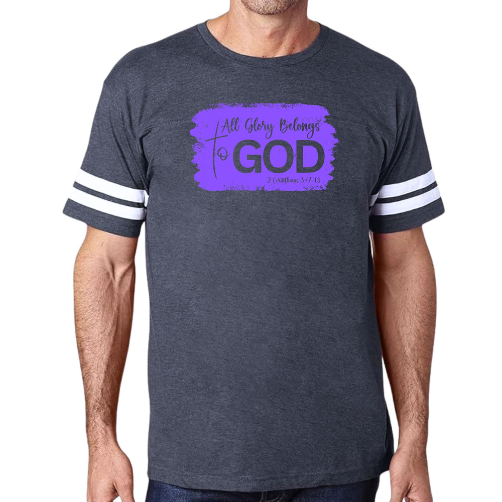 Mens Vintage Sport T-shirt All Glory Belongs To God Lavender - Mens | T-Shirts