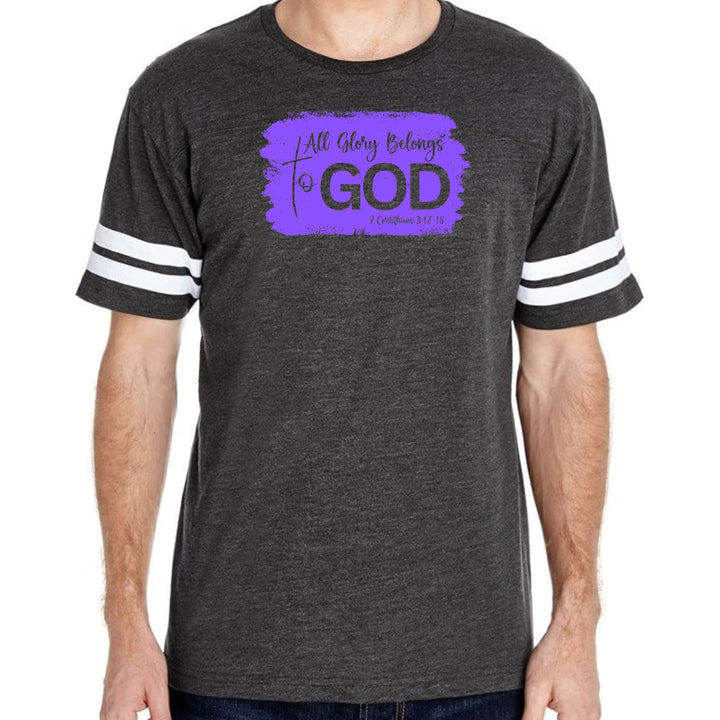 Mens Vintage Sport T-shirt All Glory Belongs To God Lavender - Mens | T-Shirts