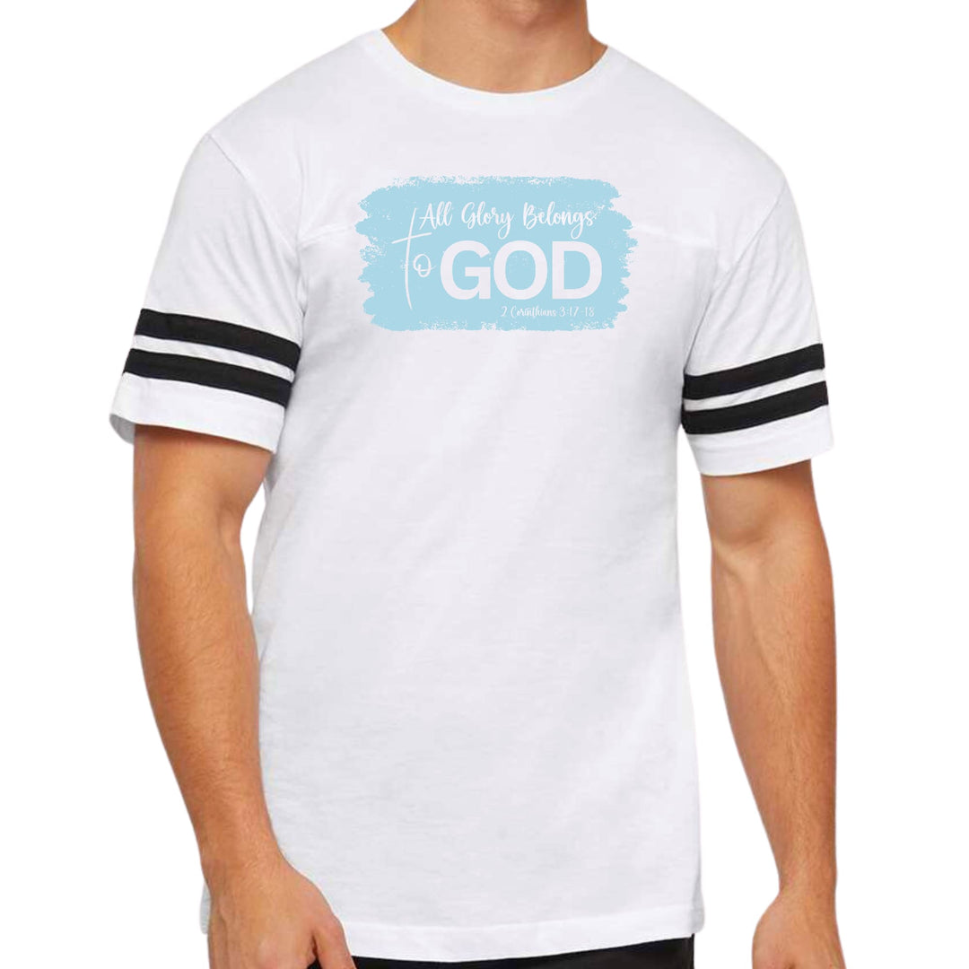 Mens Vintage Sport T-shirt All Glory Belongs to God - Light Blue