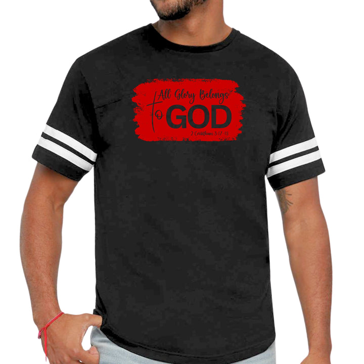 Mens Vintage Sport T-shirt All Glory Belongs to God - Red