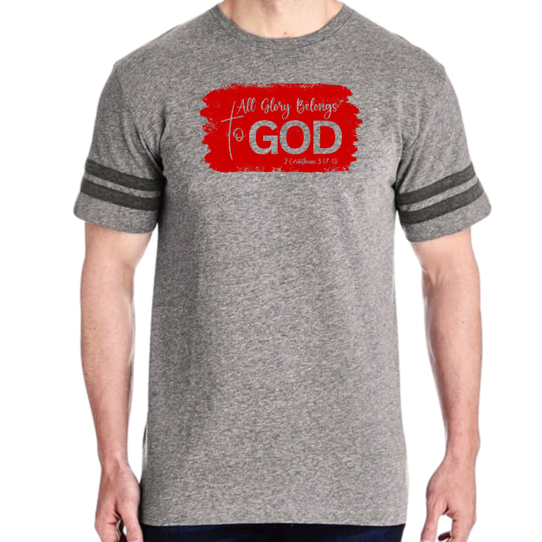 Mens Vintage Sport T-shirt All Glory Belongs to God - Red