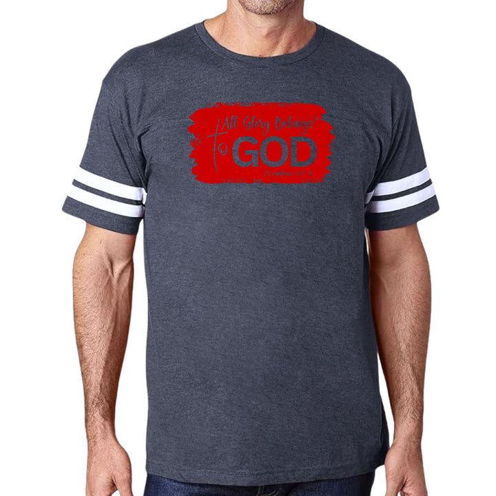 Mens Vintage Sport T-shirt All Glory Belongs to God - Red