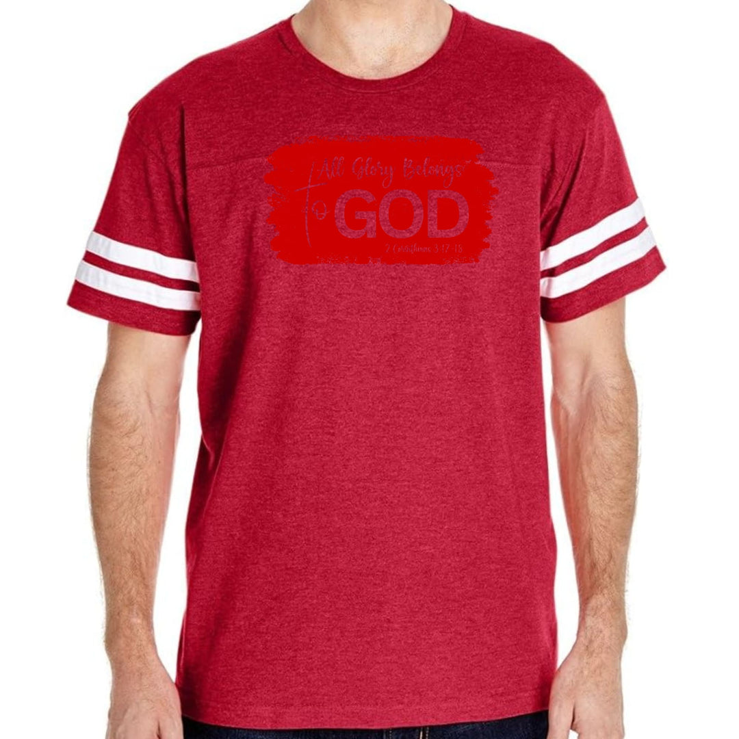 Mens Vintage Sport T-shirt All Glory Belongs to God - Red