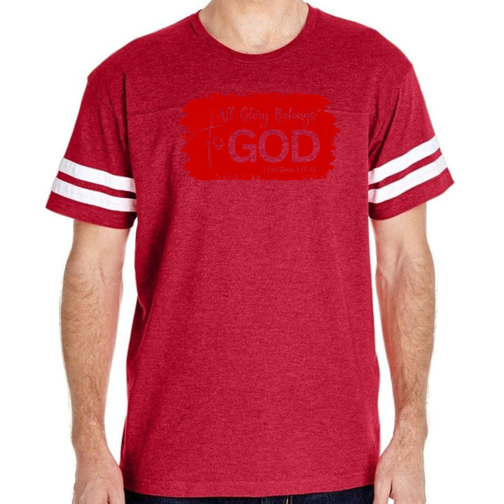 Mens Vintage Sport T-shirt All Glory Belongs to God - Red
