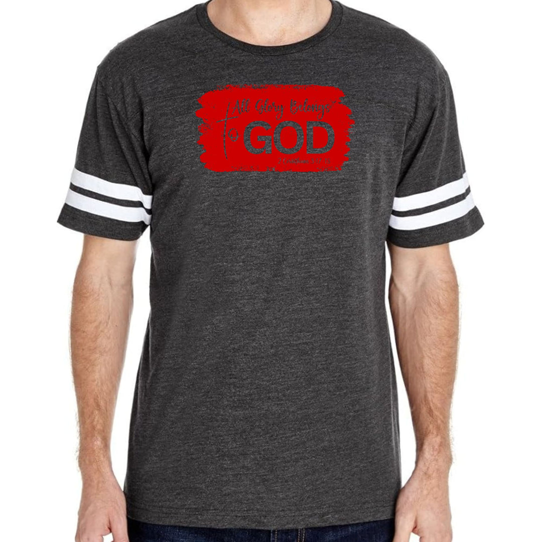 Mens Vintage Sport T-shirt All Glory Belongs to God - Red